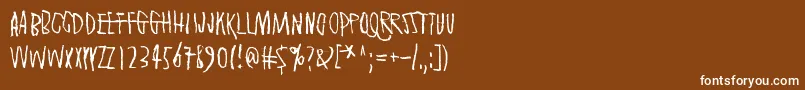 フォントSecretlyWishingForRain – 茶色の背景に白い文字