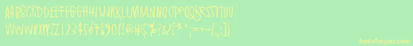 SecretlyWishingForRain Font – Yellow Fonts on Green Background