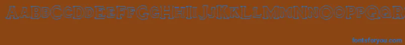 Tinplatetitling Font – Blue Fonts on Brown Background