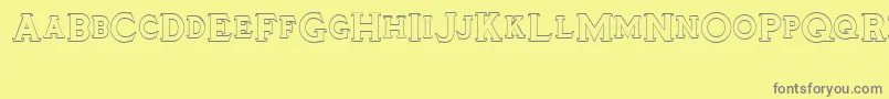 Tinplatetitling Font – Gray Fonts on Yellow Background