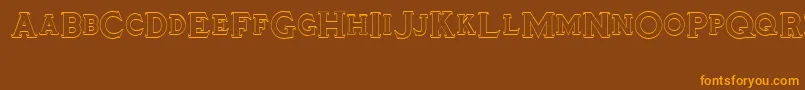 Tinplatetitling Font – Orange Fonts on Brown Background