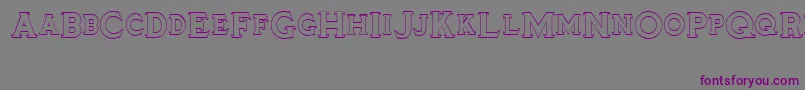 Tinplatetitling-Schriftart – Violette Schriften auf grauem Hintergrund