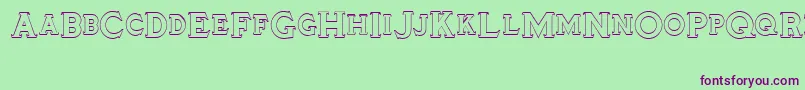 Tinplatetitling-Schriftart – Violette Schriften auf grünem Hintergrund