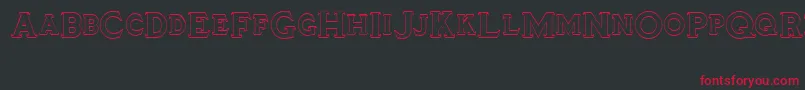 Tinplatetitling-Schriftart – Rote Schriften auf schwarzem Hintergrund