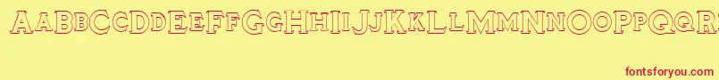 Tinplatetitling Font – Red Fonts on Yellow Background