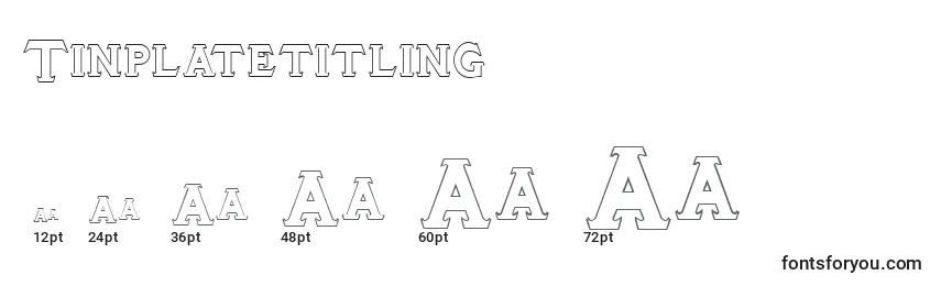 Размеры шрифта Tinplatetitling