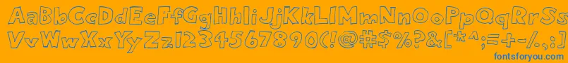 Шрифт Eighty Percent Outline – синие шрифты на оранжевом фоне
