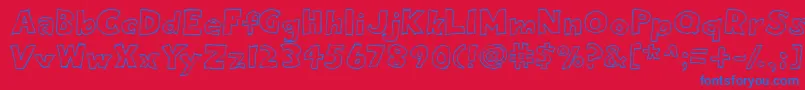 Eighty Percent Outline Font – Blue Fonts on Red Background