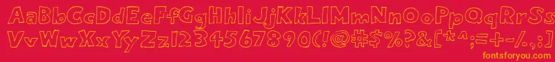 Шрифт Eighty Percent Outline – оранжевые шрифты на красном фоне