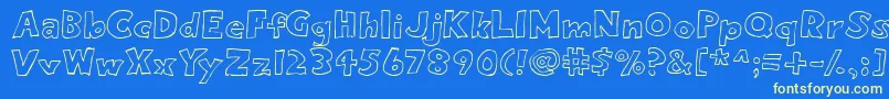 Eighty Percent Outline Font – Yellow Fonts on Blue Background