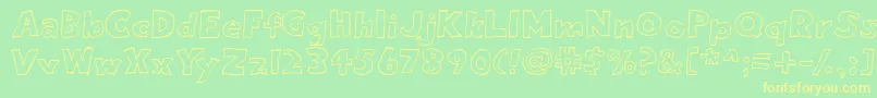 Eighty Percent Outline Font – Yellow Fonts on Green Background
