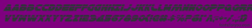 HanSoloLaserItalic-Schriftart – Schwarze Schriften auf violettem Hintergrund