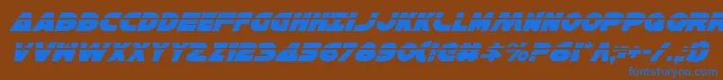 Police HanSoloLaserItalic – polices bleues sur fond brun
