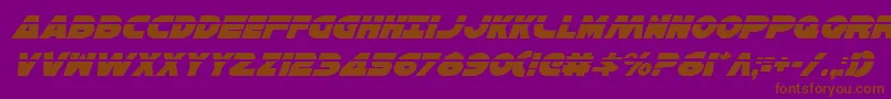 HanSoloLaserItalic-fontti – ruskeat fontit violetilla taustalla
