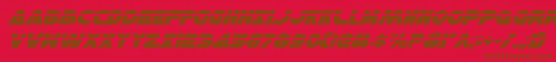 HanSoloLaserItalic-Schriftart – Braune Schriften auf rotem Hintergrund