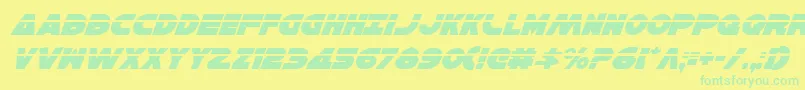 Czcionka HanSoloLaserItalic – zielone czcionki na żółtym tle