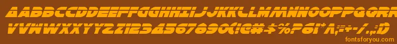 HanSoloLaserItalic-fontti – oranssit fontit ruskealla taustalla
