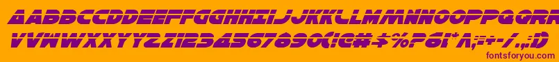 HanSoloLaserItalic Font – Purple Fonts on Orange Background