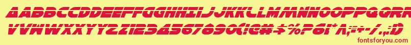 HanSoloLaserItalic Font – Red Fonts on Yellow Background