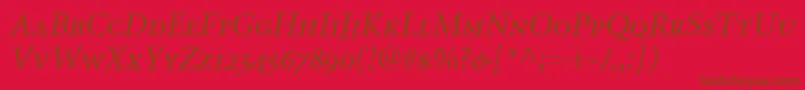 MinionItalicSmallCapsOldstyleFigures Font – Brown Fonts on Red Background