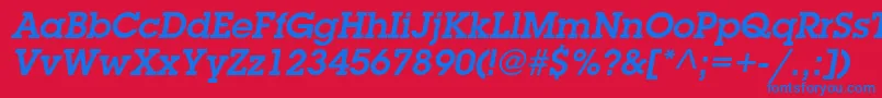 Police LubalingraphstdDemioblique – polices bleues sur fond rouge