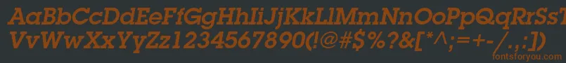 LubalingraphstdDemioblique-fontti – ruskeat fontit mustalla taustalla
