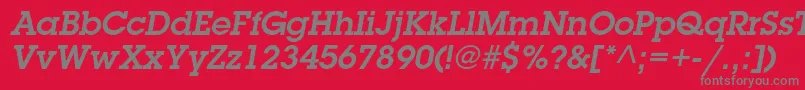 Fonte LubalingraphstdDemioblique – fontes cinzas em um fundo vermelho