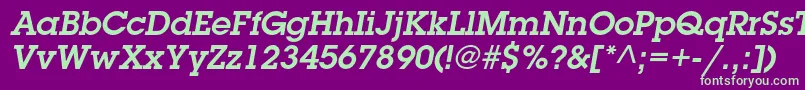 LubalingraphstdDemioblique-fontti – vihreät fontit violetilla taustalla