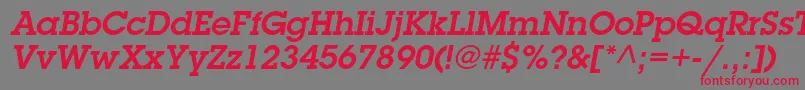 LubalingraphstdDemioblique Font – Red Fonts on Gray Background