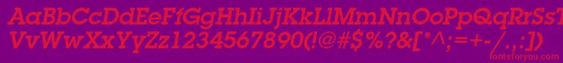 LubalingraphstdDemioblique Font – Red Fonts on Purple Background