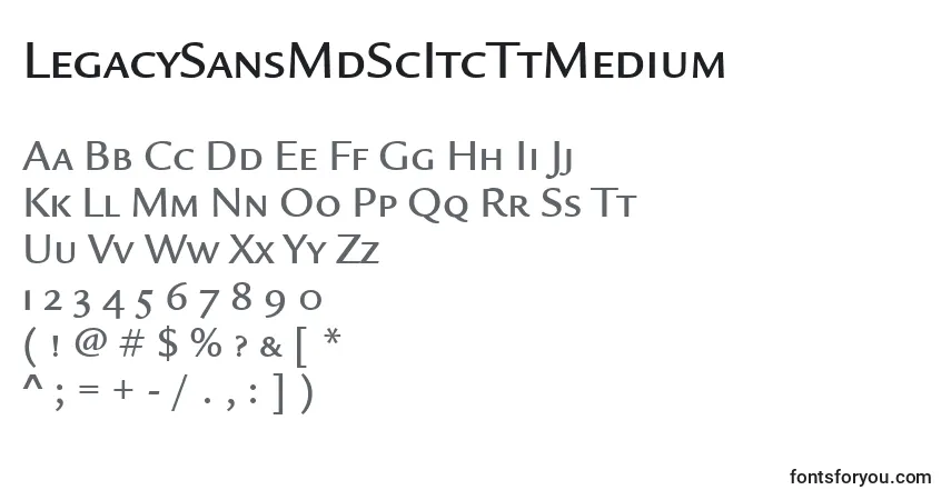 Schriftart LegacySansMdScItcTtMedium – Alphabet, Zahlen, spezielle Symbole