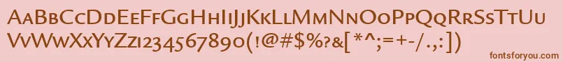 Шрифт LegacySansMdScItcTtMedium – коричневые шрифты на розовом фоне