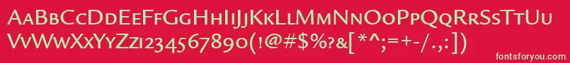 LegacySansMdScItcTtMedium Font – Green Fonts on Red Background