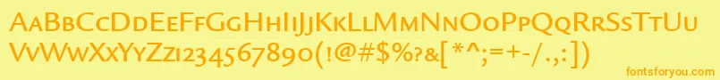 Police LegacySansMdScItcTtMedium – polices orange sur fond jaune