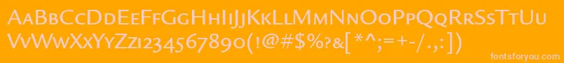Police LegacySansMdScItcTtMedium – polices roses sur fond orange