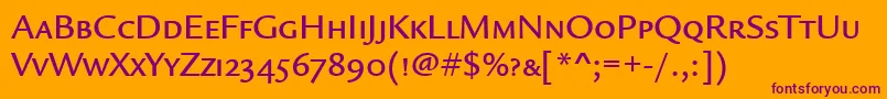 LegacySansMdScItcTtMedium Font – Purple Fonts on Orange Background