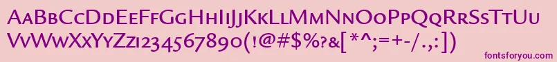 Police LegacySansMdScItcTtMedium – polices violettes sur fond rose