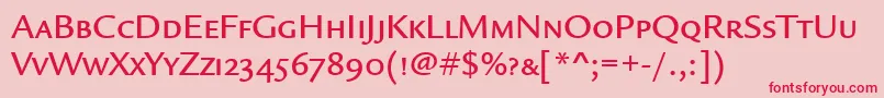 LegacySansMdScItcTtMedium Font – Red Fonts on Pink Background