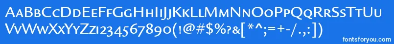 LegacySansMdScItcTtMedium Font – White Fonts on Blue Background
