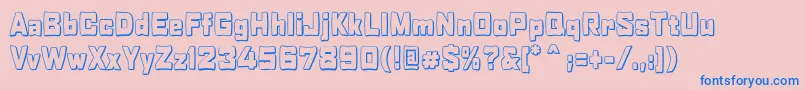 フォントRabaneraOutlineShadow – ピンクの背景に青い文字