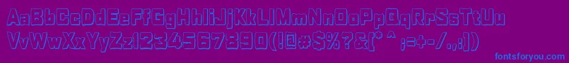 RabaneraOutlineShadow Font – Blue Fonts on Purple Background