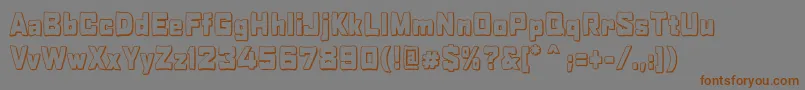 Fonte RabaneraOutlineShadow – fontes marrons em um fundo cinza