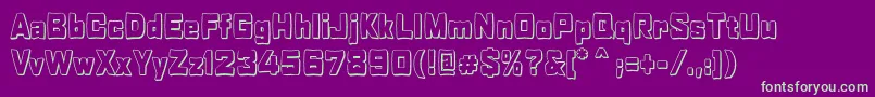 RabaneraOutlineShadow Font – Green Fonts on Purple Background