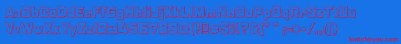 RabaneraOutlineShadow Font – Red Fonts on Blue Background