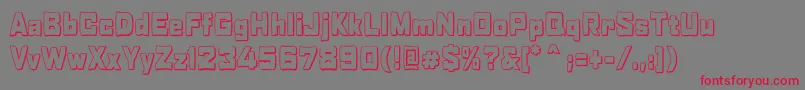 RabaneraOutlineShadow Font – Red Fonts on Gray Background