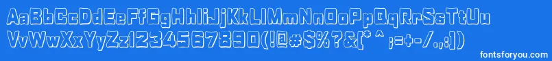 RabaneraOutlineShadow Font – White Fonts on Blue Background