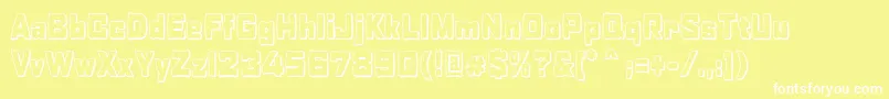 RabaneraOutlineShadow Font – White Fonts on Yellow Background