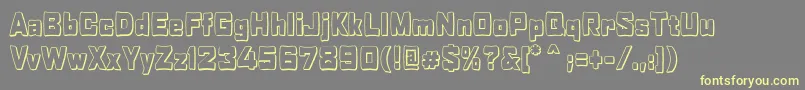 RabaneraOutlineShadow Font – Yellow Fonts on Gray Background