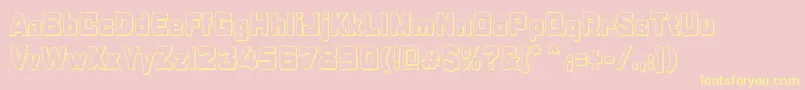 RabaneraOutlineShadow Font – Yellow Fonts on Pink Background