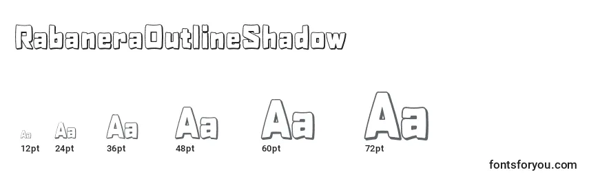 Größen der Schriftart RabaneraOutlineShadow (73082)